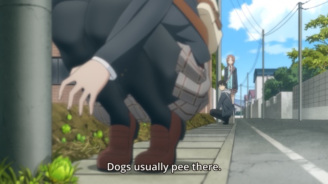 Flying Witch anime episode 2 - Be wary of dog pee