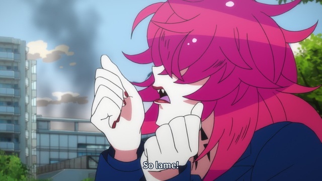 Gatchaman Crowds anime episode 12 (OVA) - Berg-Katze decrying heroism